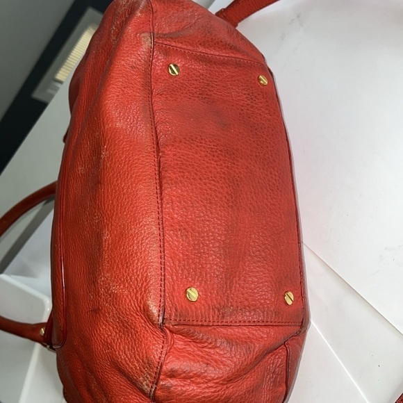 Tory Burch Amanda Orange Salmon Leather Satchel Shoulder Crossbody Bag - Picture 11 of 16